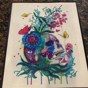 Finished Crystal Rhinestone Skull Diamond Painting